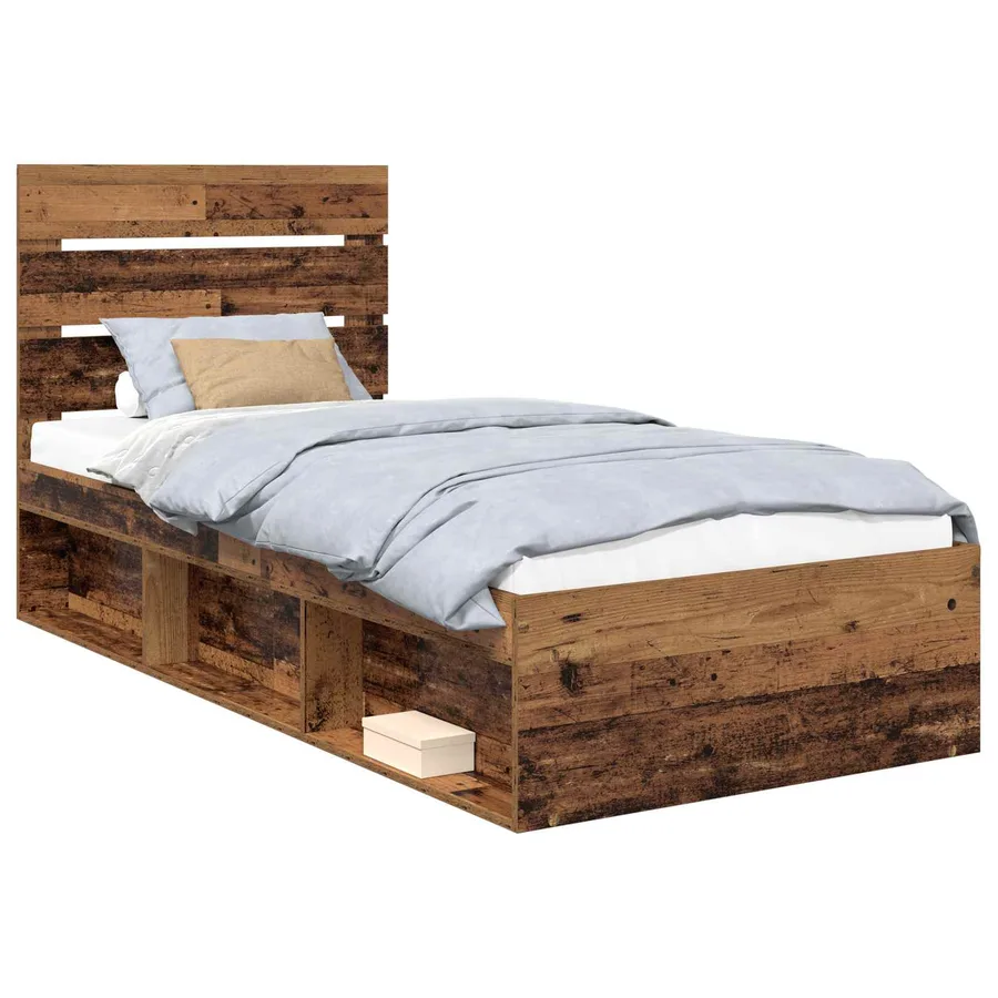 Cadre de lit Bois ancien 90 x 200 cm Bois de pin massif - 2