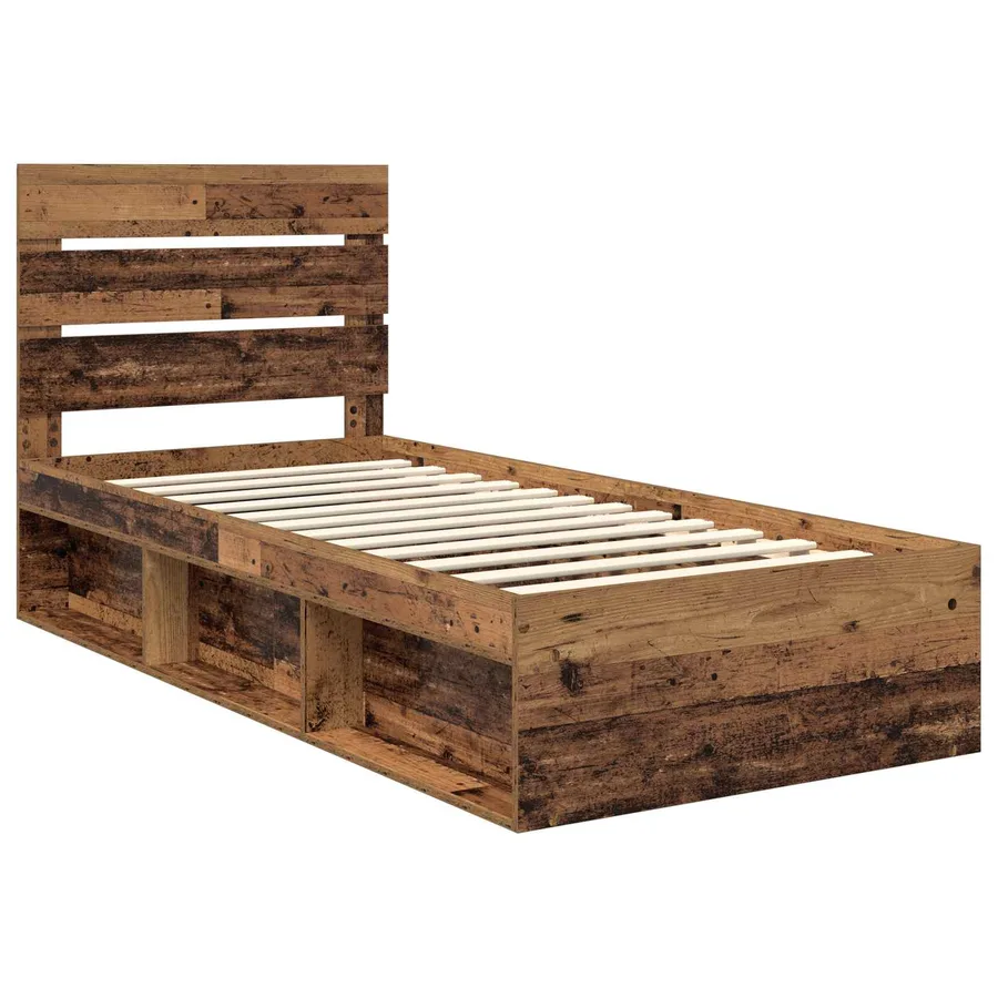 Cadre de lit Bois ancien 90 x 200 cm Bois de pin massif - 4
