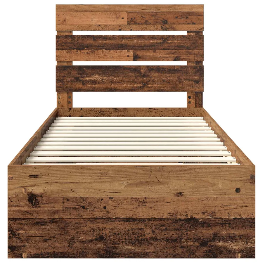 Cadre de lit Bois ancien 90 x 200 cm Bois de pin massif - 7