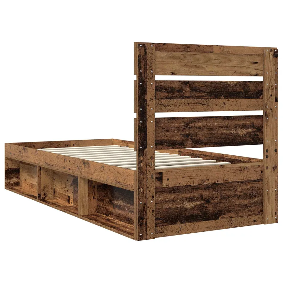 Cadre de lit Bois ancien 90 x 200 cm Bois de pin massif - 9
