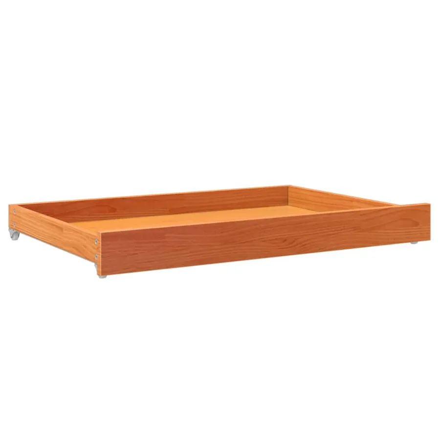 Tiroirs de lit de jour 2 pcs cire marron bois de pin massif - 5