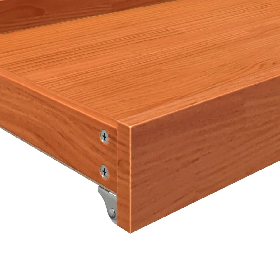 Tiroirs de lit de jour 2 pcs cire marron bois de pin massif - 9