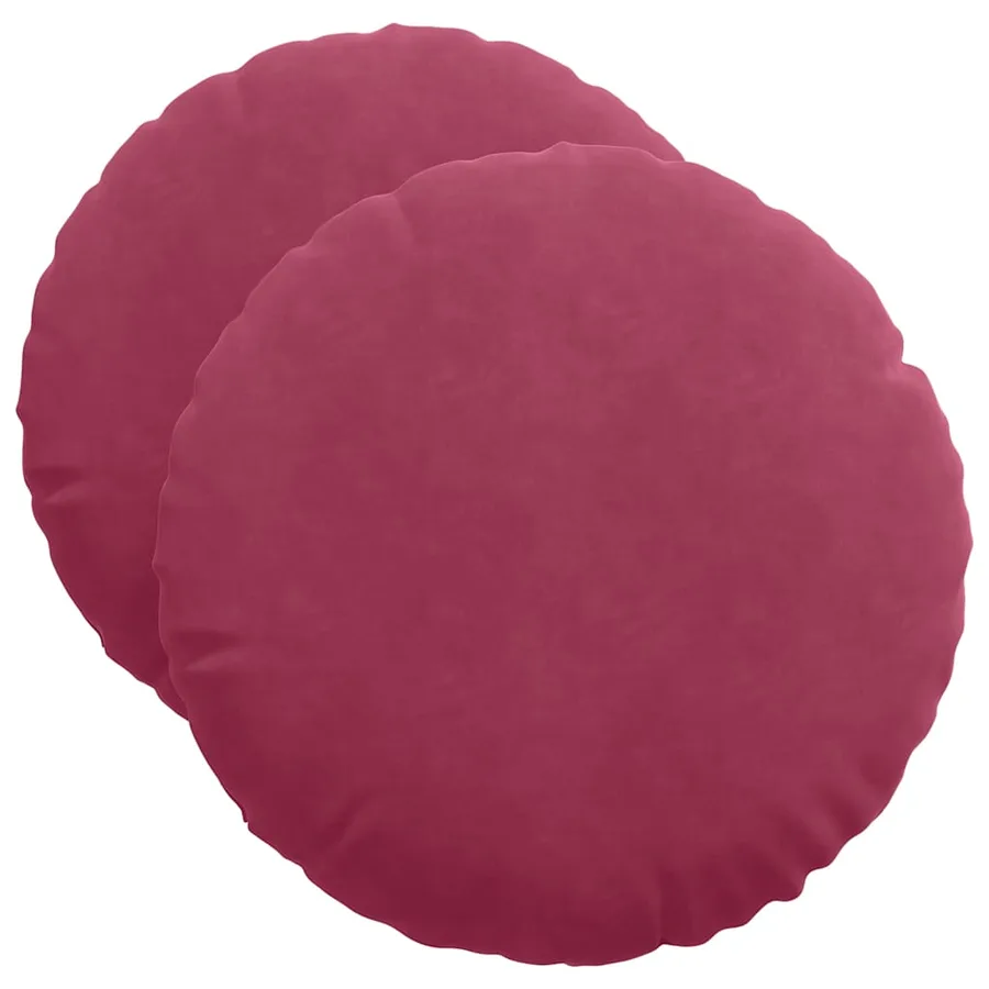Coussins de siège 2 pcs Bordeaux Ø50 x 19 cm Velours - 2