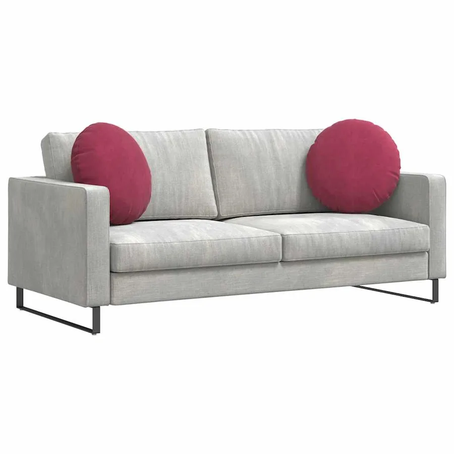 Coussins de siège 2 pcs Bordeaux Ø50 x 19 cm Velours - 3