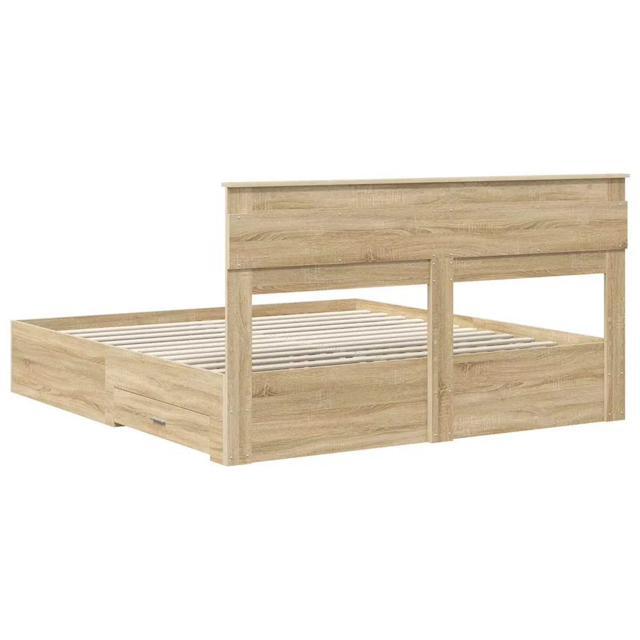Cadre de lit Chêne Sonoma 200 x 200 cm Bois d'ingénierie - 10