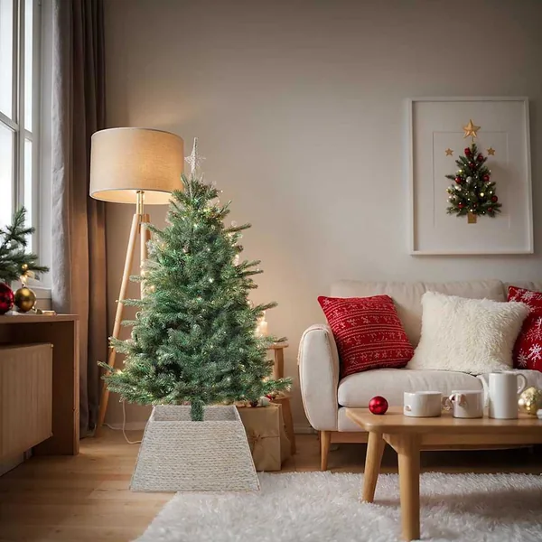 Collier de sapin de Noël Blanc 70 x 70 x 28 cm Jacinthe d'eau