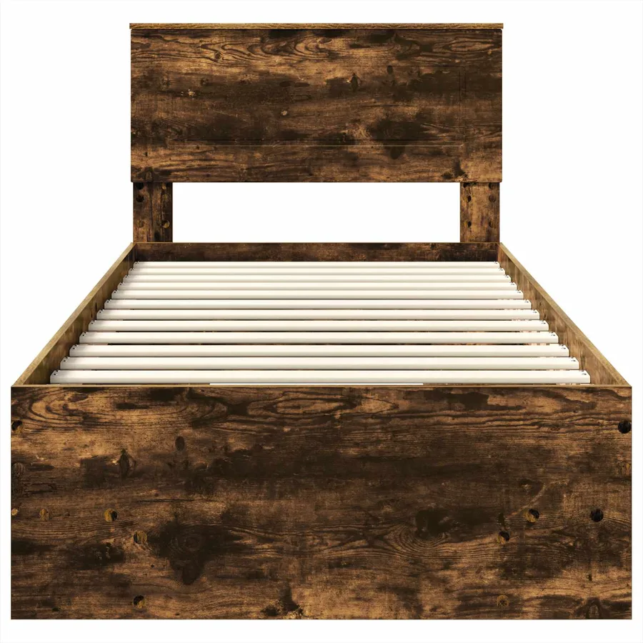 Cadre de lit Chêne fumé 120 x 123 cm Bois d'ingénierie - 7