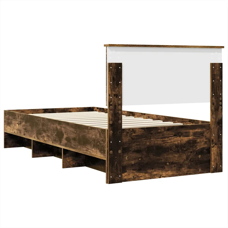 Cadre de lit Chêne fumé 120 x 123 cm Bois d'ingénierie - 9
