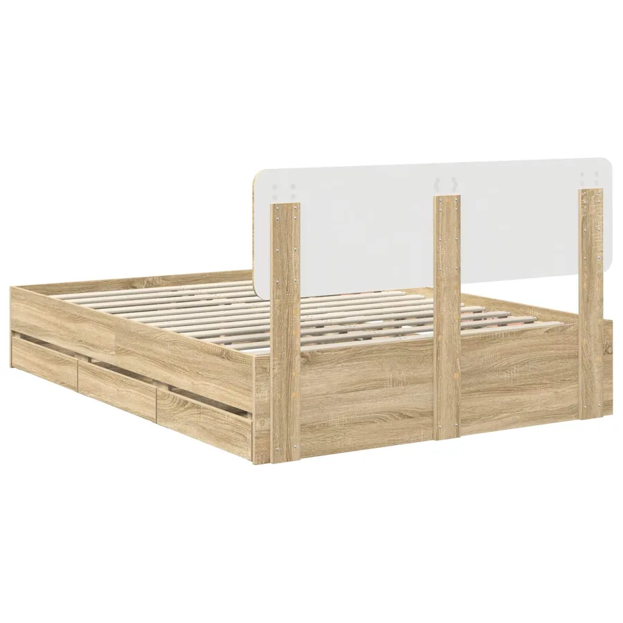 Cadre de lit Chêne Sonoma 150 x 200 cm Bois d’ingénierie - 10