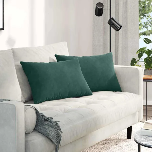 Coussins de canapé 2 pcs Vert foncé 60 x 40 cm