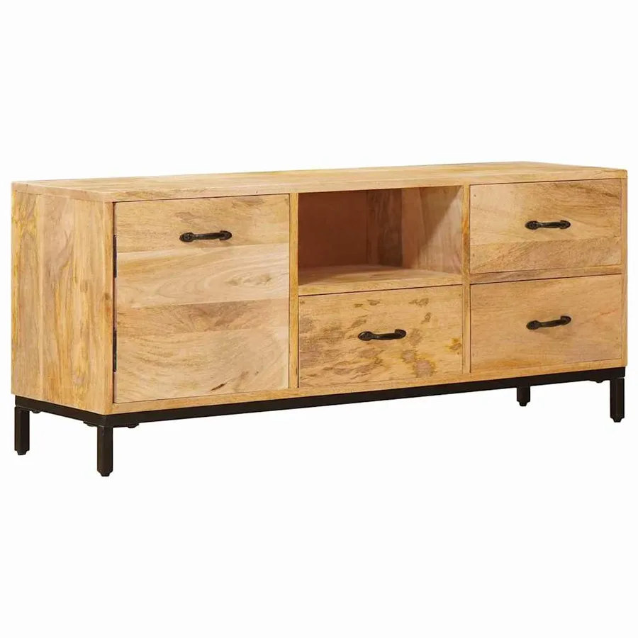 Supports de télévision avec tiroir Marron 110 x 30 x 46 cm - 5