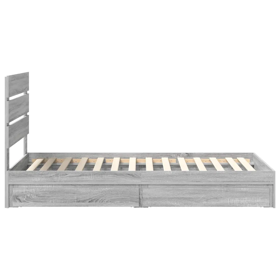 Lit de Rangement Gris Sonoma 90 x 190 cm Bois d'ingénierie - 9