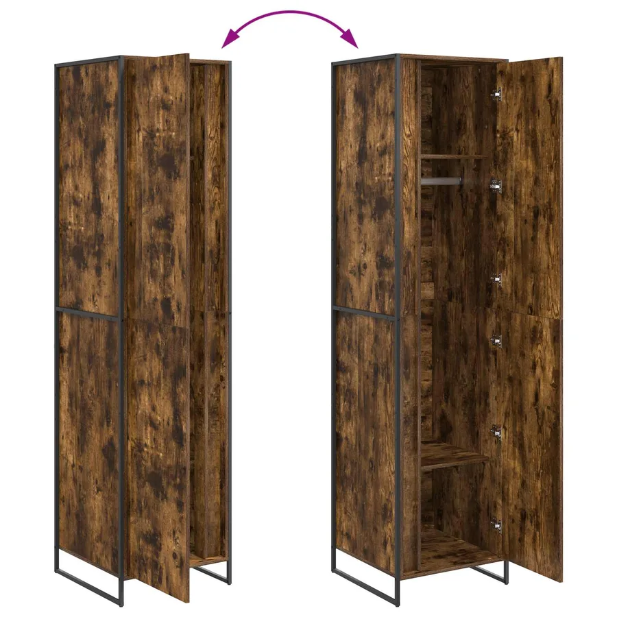 Garde-robe Chêne Fumé 50 x 50 x 200 cm Bois d'ingénierie - 11