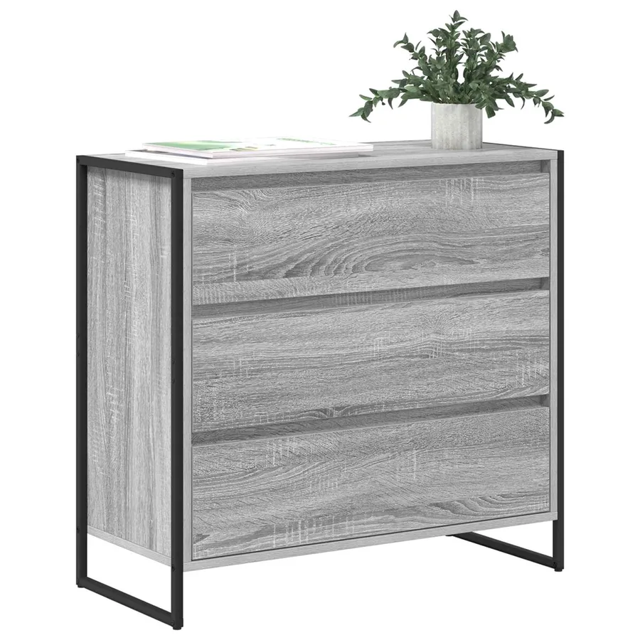 Buffet Gris Sonoma 79 x 36 x 75.5 cm Bois d'ingénierie - 3