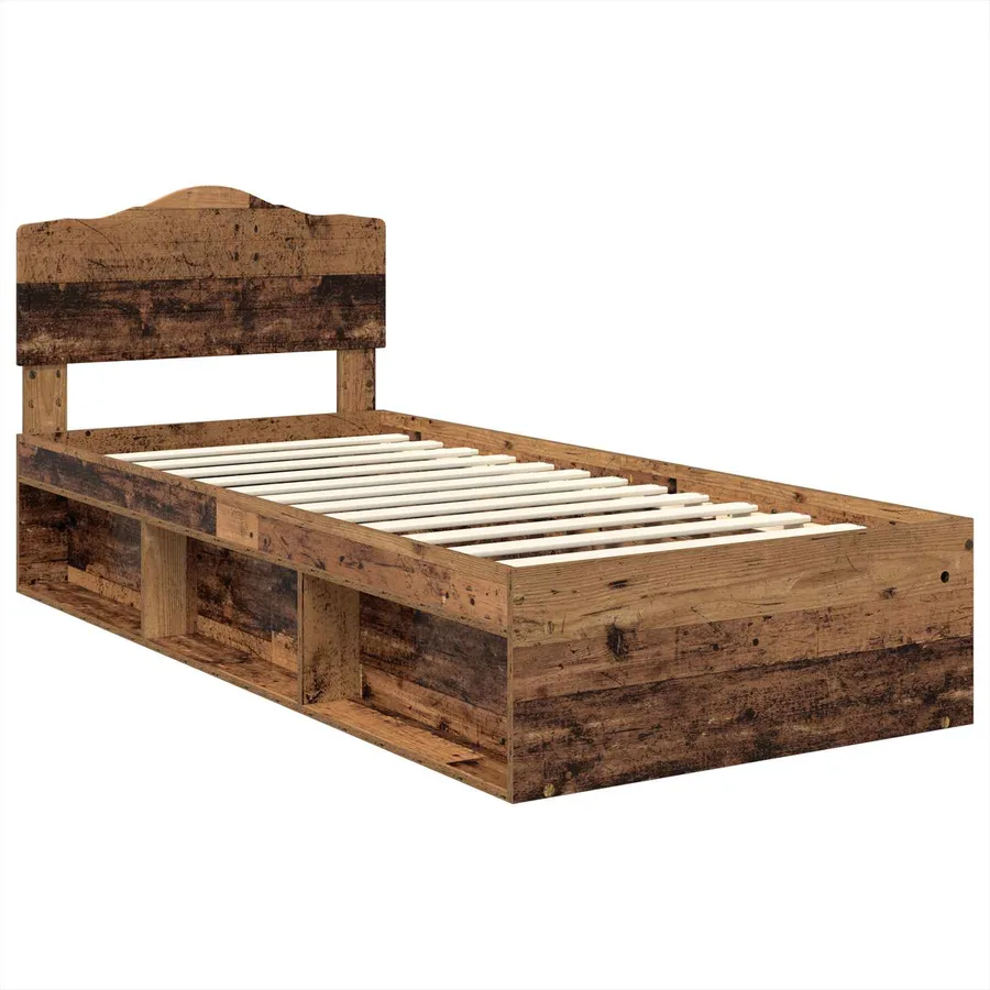 Cadre de lit Bois ancien 90 x 190 cm Bois de pin massif - 4