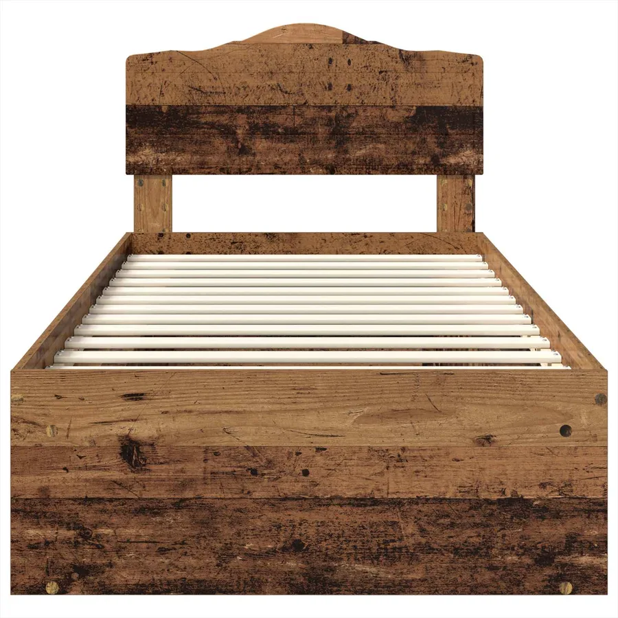 Cadre de lit Bois ancien 90 x 190 cm Bois de pin massif - 7
