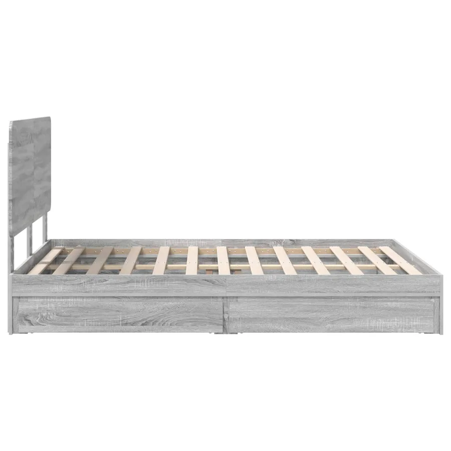 Lit de Rangement Gris Sonoma 150 x 200 cm Bois d'ingénierie - 9