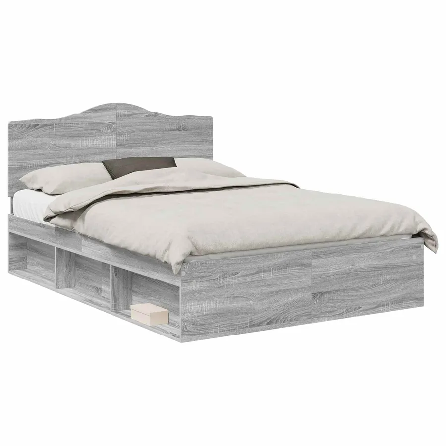 Cadre de lit Gris Sonoma 160 x 200 cm Pin massif - 2