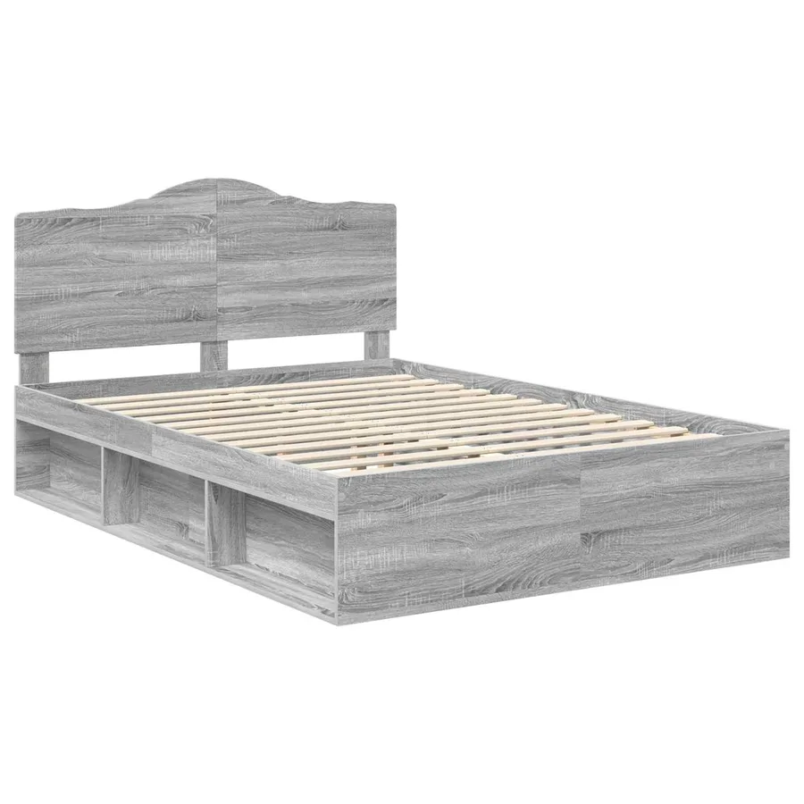 Cadre de lit Gris Sonoma 160 x 200 cm Pin massif - 4
