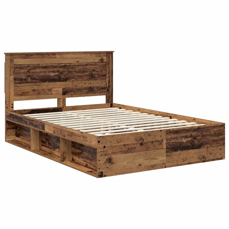 Cadre de lit Bois ancien 150 x 200 cm Pin massif - 4
