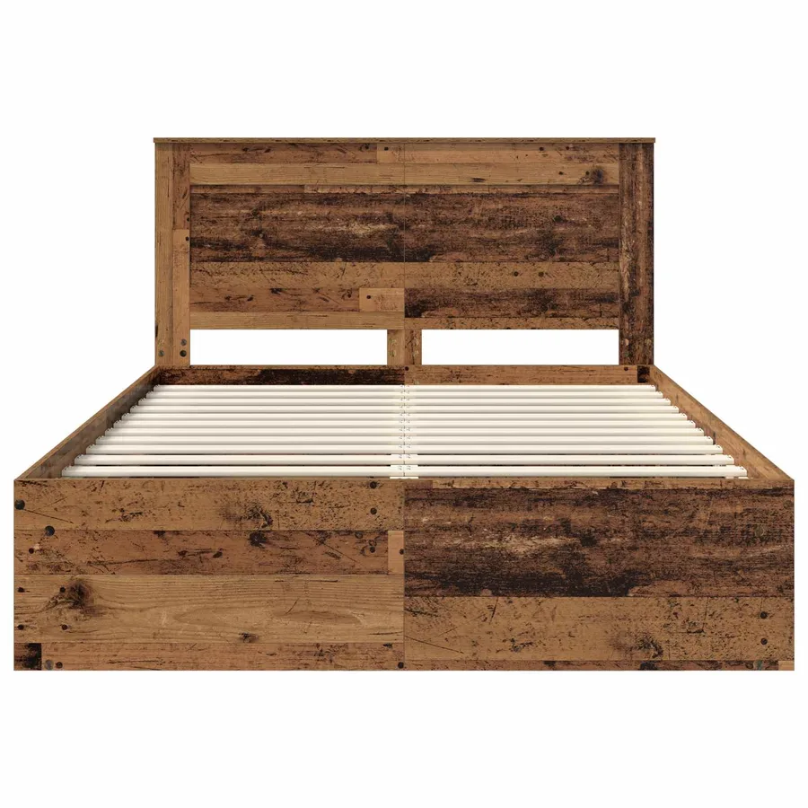 Cadre de lit Bois ancien 150 x 200 cm Pin massif - 7