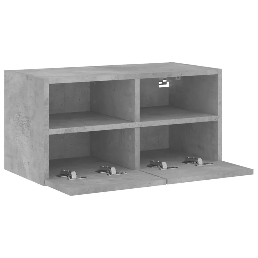 Meuble TV mural gris béton 60x30x30 cm bois d'ingénierie - 7