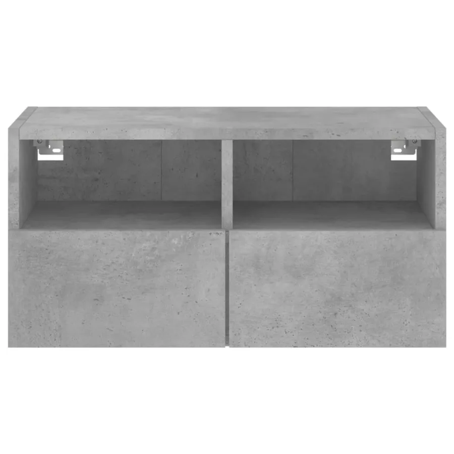 Meuble TV mural gris béton 60x30x30 cm bois d'ingénierie - 8