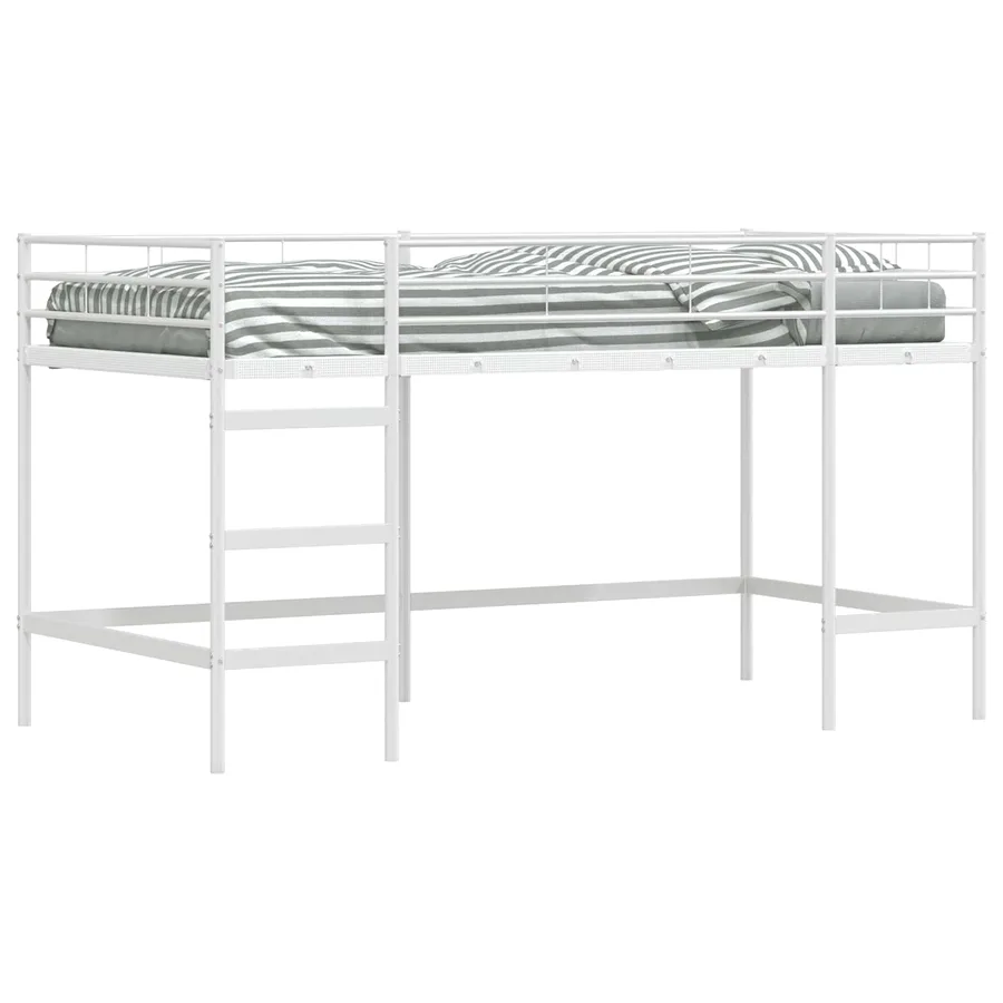 Lit mezzanine pour enfants Uni Blanc 90 x 200 cm Acier - 2
