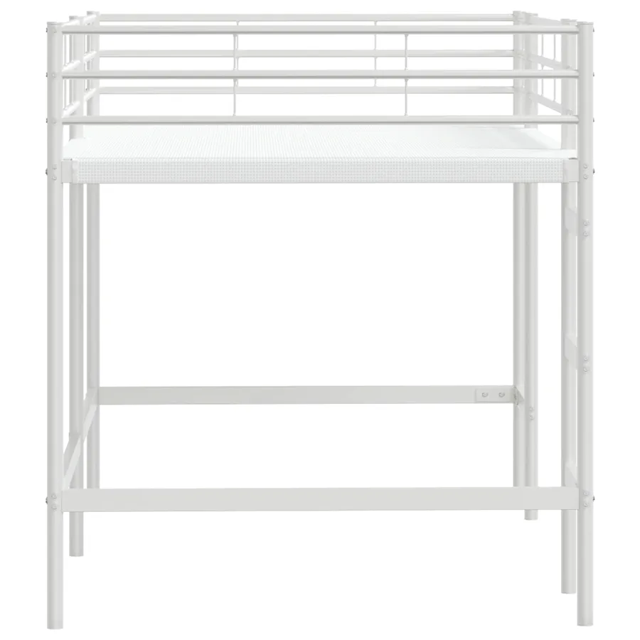 Lit mezzanine pour enfants Uni Blanc 90 x 200 cm Acier - 6