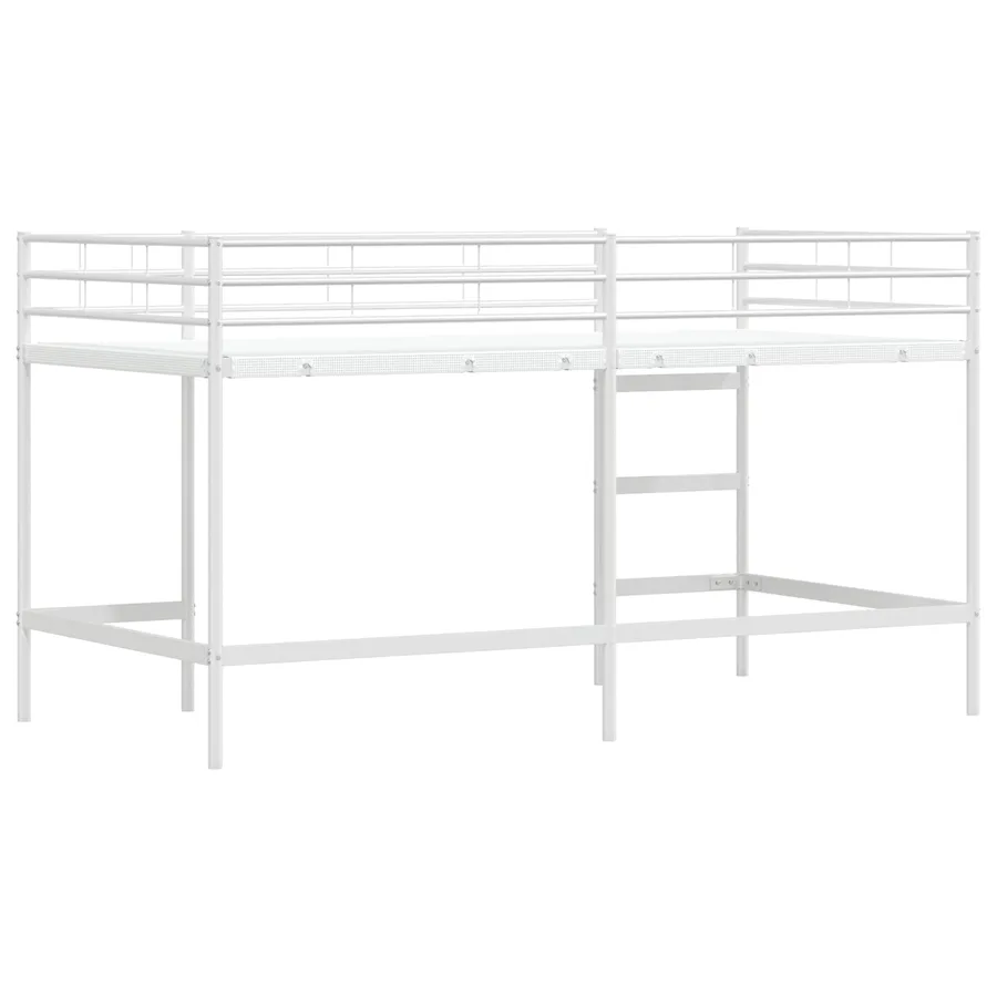 Lit mezzanine pour enfants Uni Blanc 90 x 200 cm Acier - 7