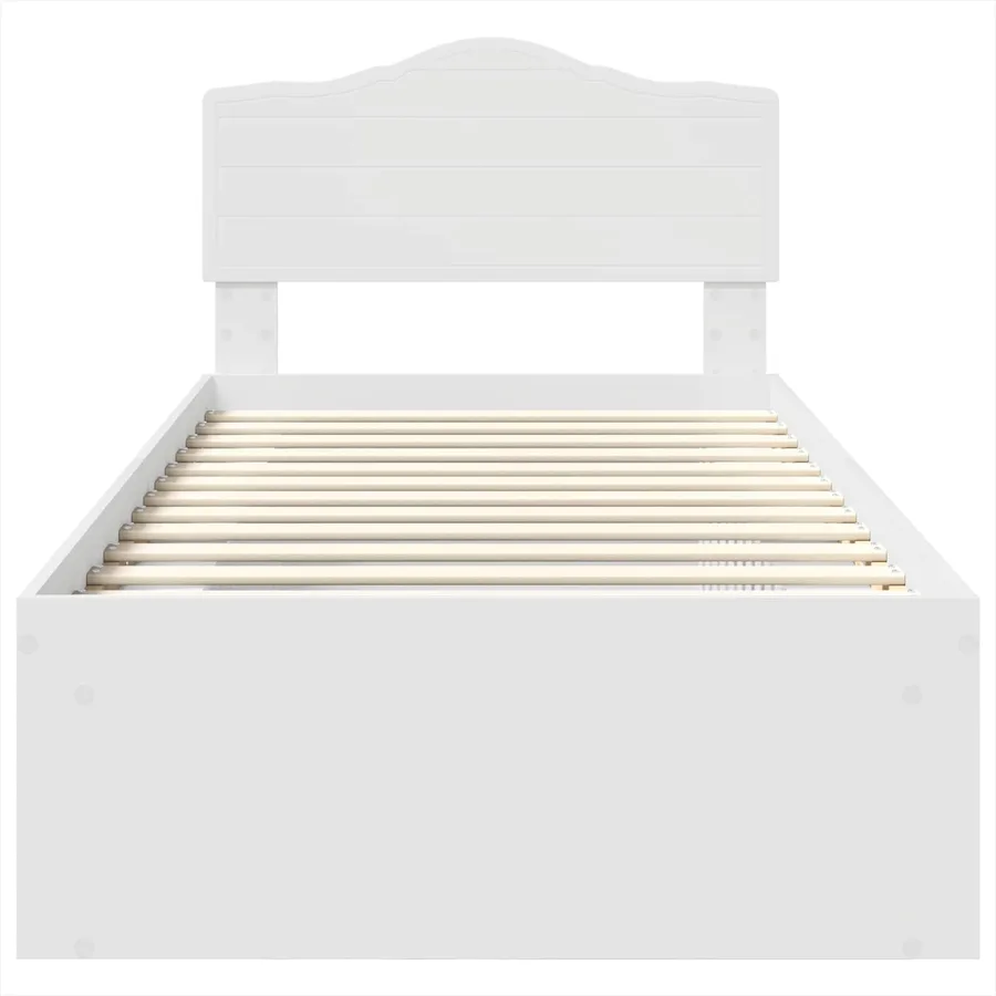 Cadre de lit Blanc 90 x 190 cm Bois de pin massif - 7
