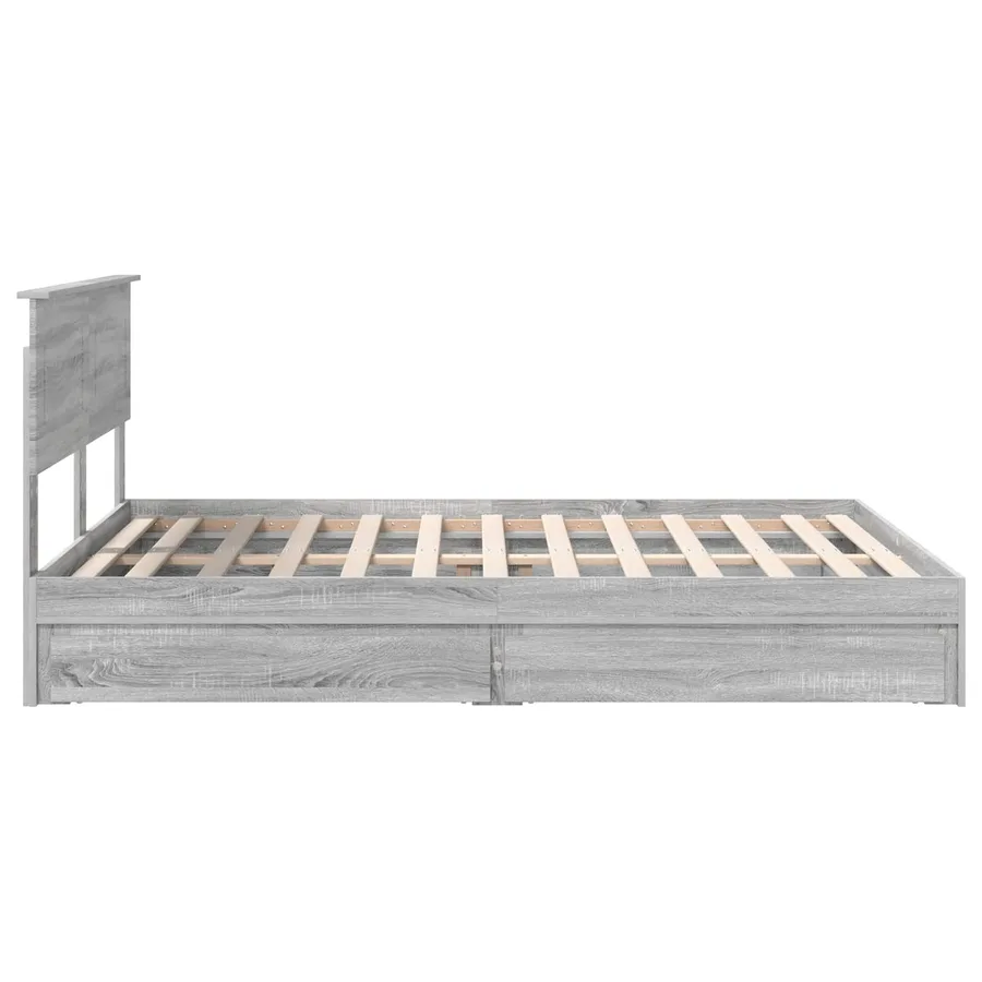 Lit de Rangement Gris Sonoma 160 x 200 cm Bois d'ingénierie - 9