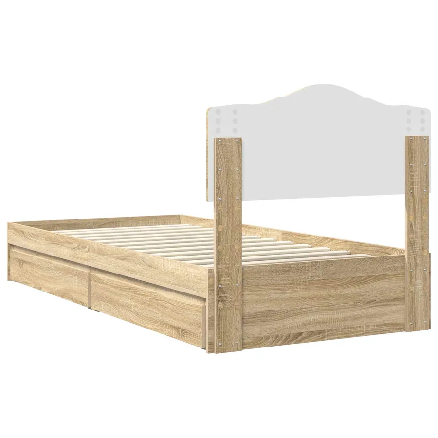 Lit de Rangement Chêne Sonoma 90 x 190 cm Bois d'ingénierie - 10