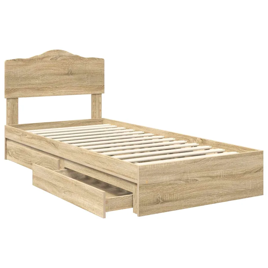 Lit de Rangement Chêne Sonoma 90 x 190 cm Bois d'ingénierie - 5