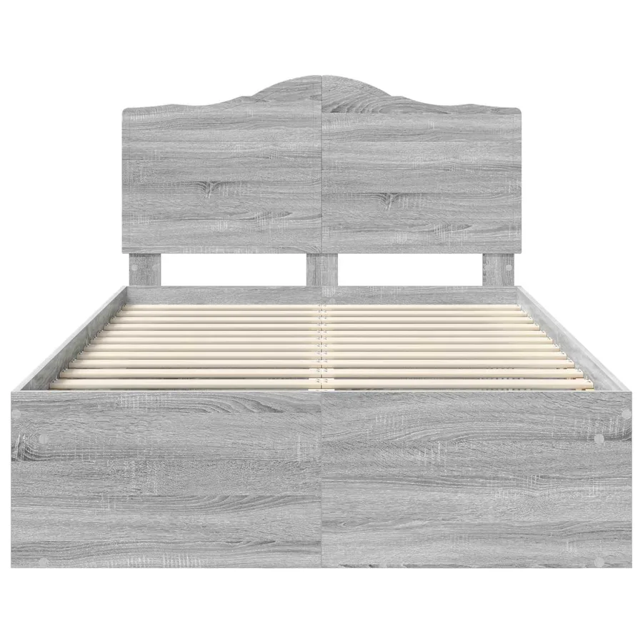 Cadre de lit Gris Sonoma 135 x 190 cm Pin massif - 7