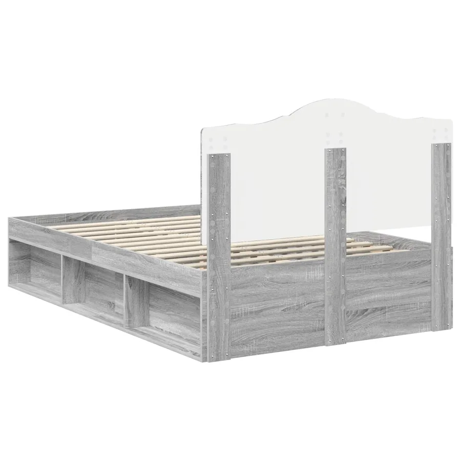 Cadre de lit Gris Sonoma 135 x 190 cm Pin massif - 9