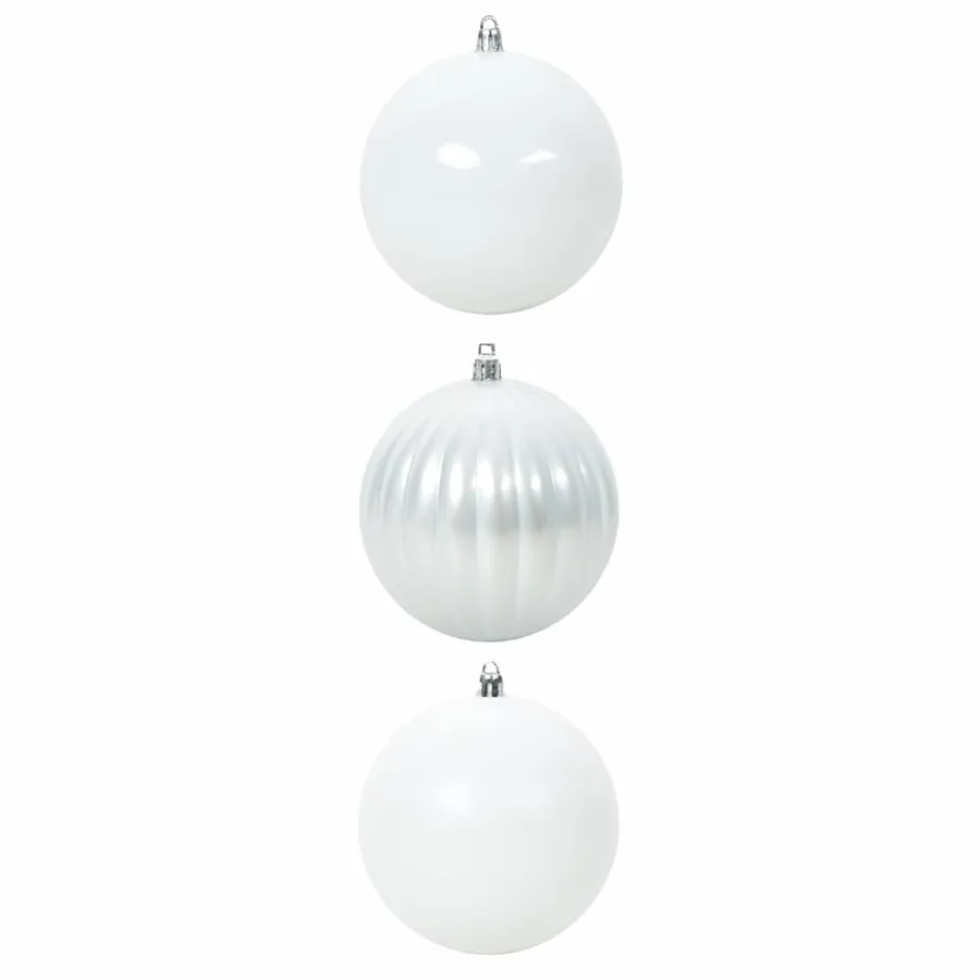 Ensemble de Boules de Noël XXL 3 pcs Blanc Ø 25 cm Plastique - 2