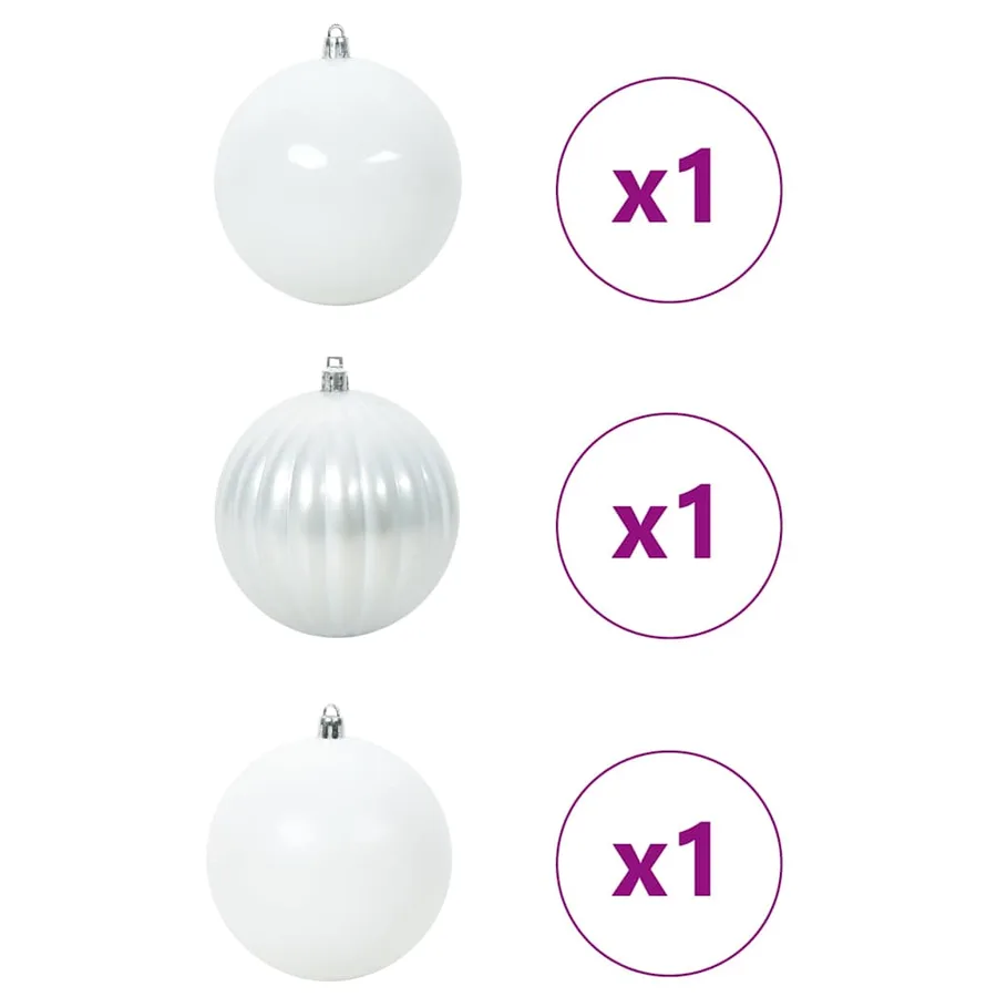 Ensemble de Boules de Noël XXL 3 pcs Blanc Ø 25 cm Plastique - 3