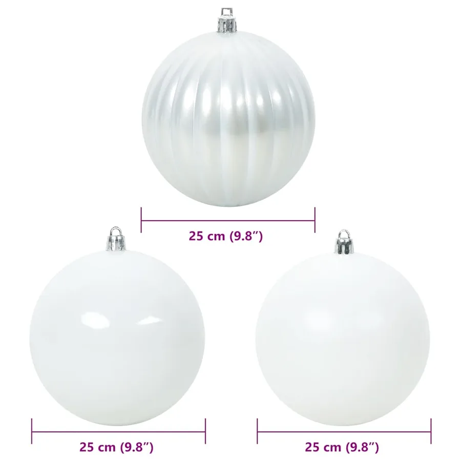 Ensemble de Boules de Noël XXL 3 pcs Blanc Ø 25 cm Plastique - 5