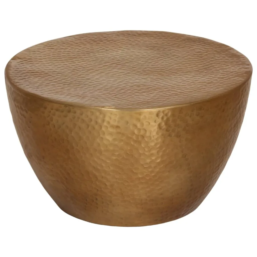 Table basse martelée en aluminium Ø 50x30 cm laiton