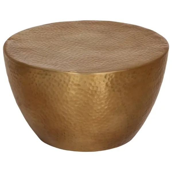 Table basse martelée en aluminium Ø 50x30 cm laiton