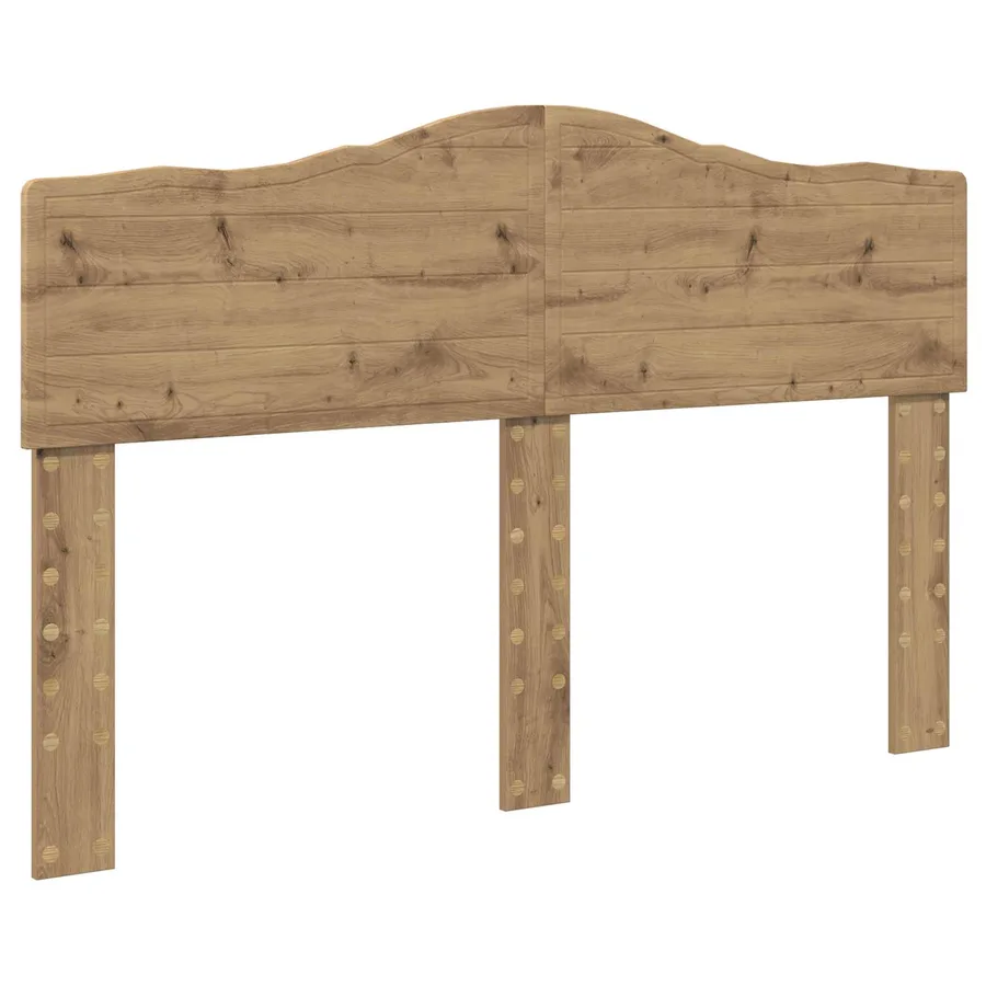 Cadre de lit Chêne artisan 140 x 200 cm Bois de pin massif - 6