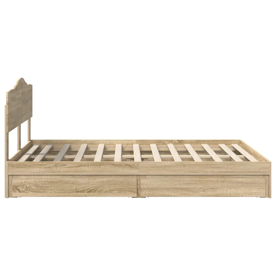 Lit de Rangement Chêne Sonoma 140 x 200 cm Bois d'ingénierie - 9