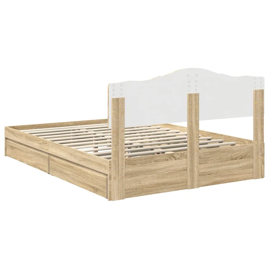 Lit de Rangement Chêne Sonoma 140 x 190 cm Bois d'ingénierie - 10