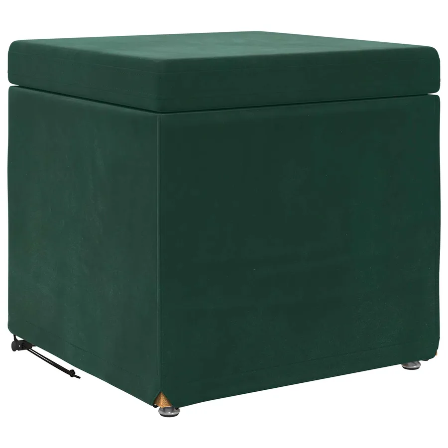 Tabouret Vert foncé 41 x 41 x 40 cm Velours et Bois Composite - 2