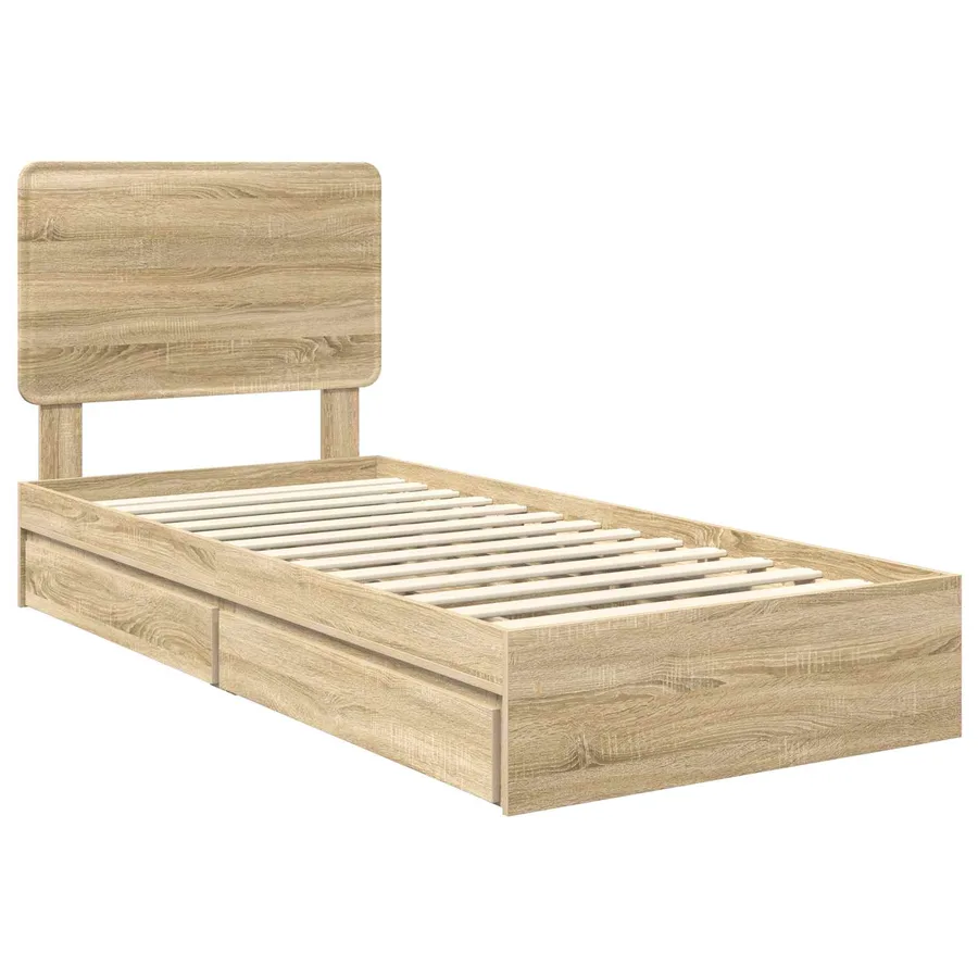 Lit de Rangement Chêne Sonoma 90 x 190 cm Bois d'ingénierie - 4