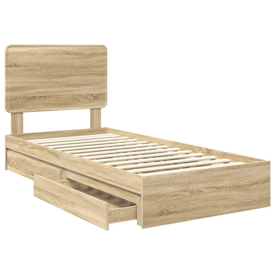 Lit de Rangement Chêne Sonoma 90 x 190 cm Bois d'ingénierie - 5