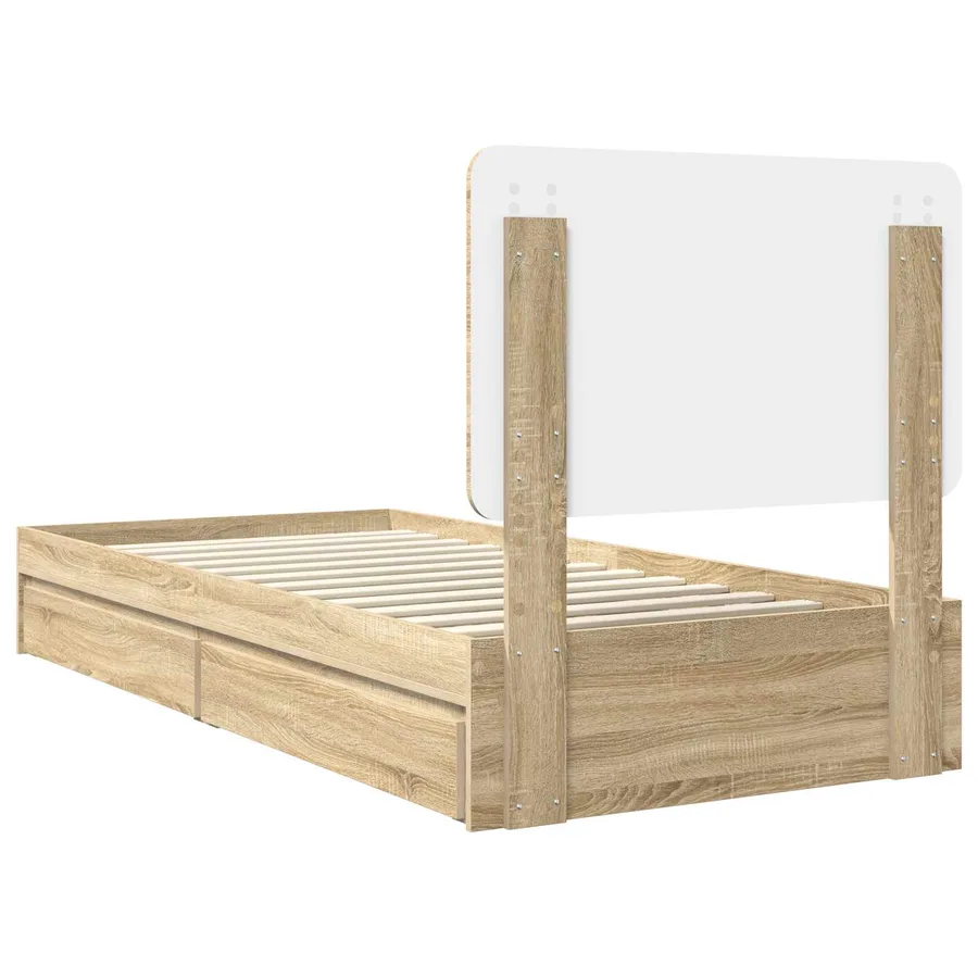 Lit de Rangement Chêne Sonoma 90 x 190 cm Bois d'ingénierie - 8