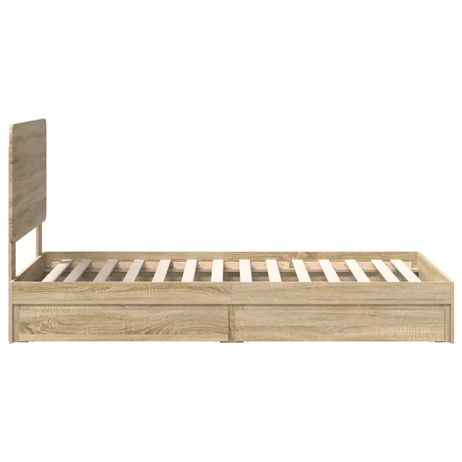 Lit de Rangement Chêne Sonoma 90 x 190 cm Bois d'ingénierie - 9