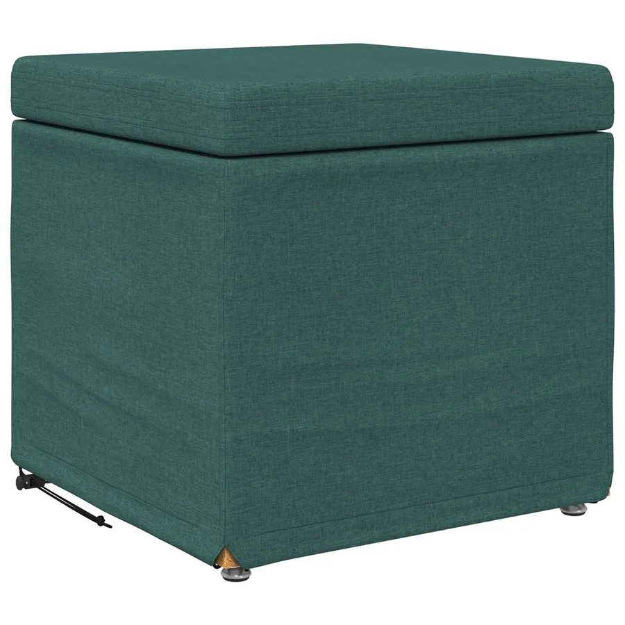 Tabouret Vert foncé 41 x 41 x 40 cm Tissu et bois stratifié - 2